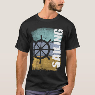Segeln Vintage Retro Segelboot Steuer T-Shirt