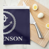 Segeln von Nautical Rope und Anchor Familienname Geschirrtuch (Viertel Falte)