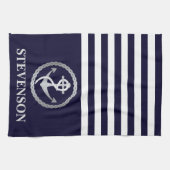 Segeln von Nautical Rope und Anchor Familienname Geschirrtuch (Horizontal)