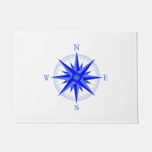 Segeln - Windsurfen Rose Kompass Wassersport Shirt Fußmatte (Vorderseite)