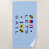 Segeln wir farbenfrohe nautische Flaggen Strandtuch (Vorderseite)