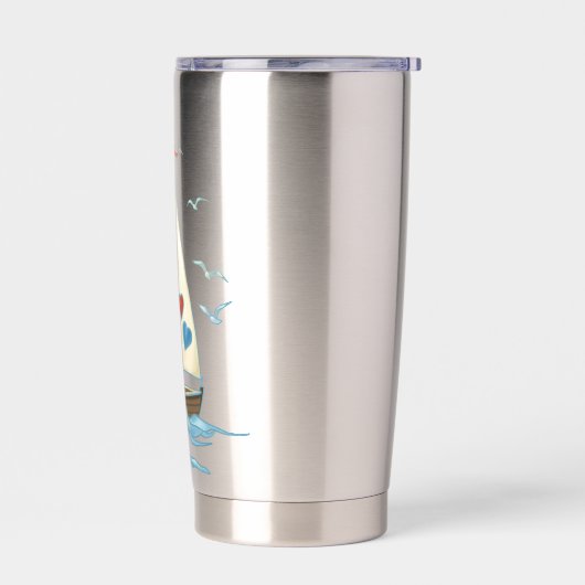 Segelnde Herzen Thermobecher (Links)