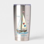 Segelnde Herzen Thermobecher (Vorderseite)