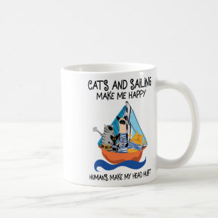 Segelnde Katzen machen mich glücklich, Segelboot A Kaffeetasse