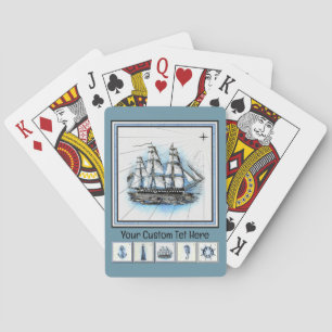 Segelnde künstlerische nautische Vintage-Motive Spielkarten
