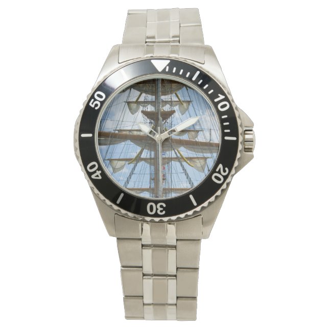 Segelrad und Rigging Armbanduhr (Vorderseite)
