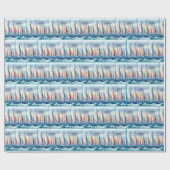 Segelregatta mit hochfliegenden Möwen Geschenkpapier (Flach)