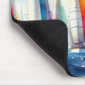 Segelregatta mit hochfliegenden Möwen Mousepad (Ecke)