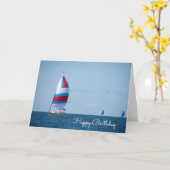 Segelregatta zum Geburtstag am Michigansee Karte (Gelbe Blume)