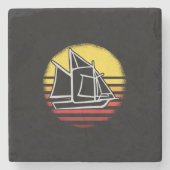 Segelreportgeschäft Vintag Steinuntersetzer (Vorderseite)