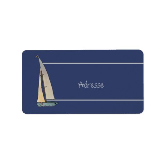 Segelschiff Adressaufkleber (Vorne)