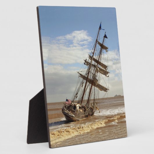 SEGELSCHIFF AM STRAND FOTOPLATTE (Seite)