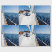 Segelschiff auf dem Seefrachtpapier Geschenkpapier (Flach)