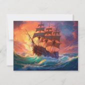 Segelschiff auf einem Sturmmeer (Vorderseite)