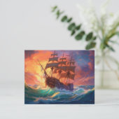Segelschiff auf einem Sturmmeer (Stehend Vorderseite)
