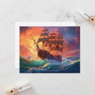 Segelschiff auf einem Sturmmeer