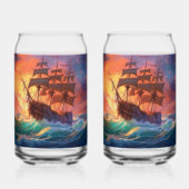 Segelschiff auf einem Sturmmeer Dosenglas (Vorderseite)