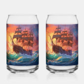 Segelschiff auf einem Sturmmeer Dosenglas (Rückseite)