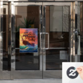 Segelschiff auf einem Sturmmeer Fensteraufkleber (Büro Tür)