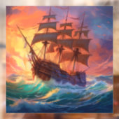 Segelschiff auf einem Sturmmeer Fensteraufkleber (Blatt 2)