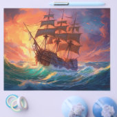 Segelschiff auf einem Sturmmeer Flyer (Einzeln)