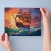 Segelschiff auf einem Sturmmeer Flyer (Hand)