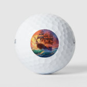 Segelschiff auf einem Sturmmeer Golfball (Vorderseite)