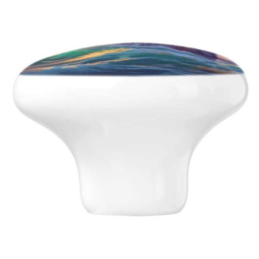 Segelschiff auf einem Sturmmeer Keramikknauf (Seitenansicht)