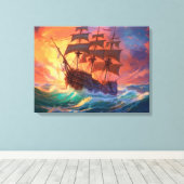 Segelschiff auf einem Sturmmeer Leinwanddruck (Insitu (Holzboden))