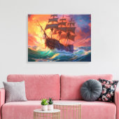 Segelschiff auf einem Sturmmeer Leinwanddruck (Insitu (Wohnzimmer))