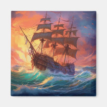 Segelschiff auf einem Sturmmeer