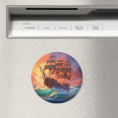 Segelschiff auf einem Sturmmeer Magnet (In Situ (Geschirrspüler))