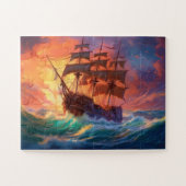 Segelschiff auf einem Sturmmeer Puzzle (Horizontal)
