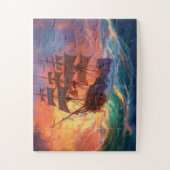 Segelschiff auf einem Sturmmeer Puzzle (Vertikal)