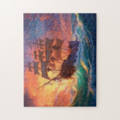 Segelschiff auf einem Sturmmeer Puzzle (Vertikal)