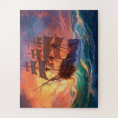 Segelschiff auf einem Sturmmeer Puzzle (Vertikal)