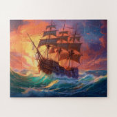Segelschiff auf einem Sturmmeer Puzzle (Horizontal)