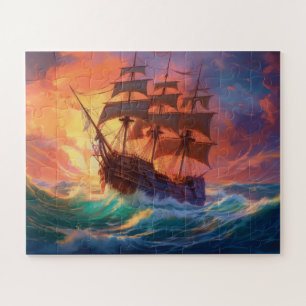 Segelschiff auf einem Sturmmeer Puzzle
