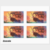 Segelschiff auf einem Sturmmeer Rechteckiger Aufkleber (Blatt)