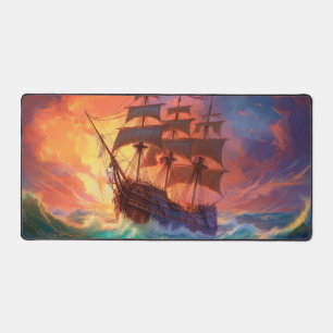 Segelschiff auf einem Sturmmeer Schreibtischunterlage