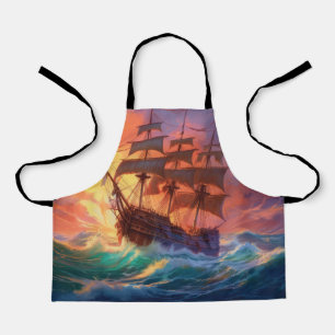 Segelschiff auf einem Sturmmeer Schürze