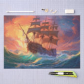 Segelschiff auf einem Sturmmeer Seidenpapier (Handwerk)