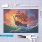 Segelschiff auf einem Sturmmeer Seidenpapier (Handwerk)