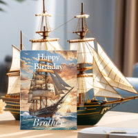 Segelschiff bei Dawn Happy Birthday Brother