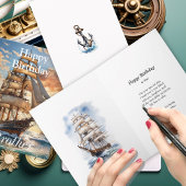 Segelschiff bei Dawn Happy Birthday Brother Karte