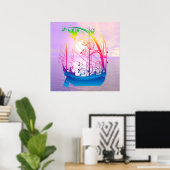 Segelschiff bei Morgendämmerung Poster (Heimbüro)