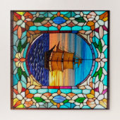 Segelschiff bei Sunset Puzzle (Horizontal)