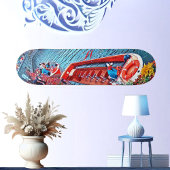 Segelschiff Canal Stillwasser Landschaft Malerei A Skateboard