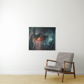 Segelschiff, das Wellen und Sturm im Meer bekämpft Wandteppich (Beispiel (Horizontal))