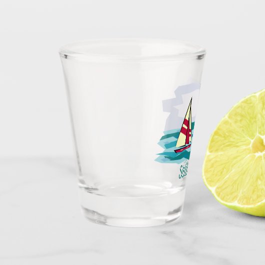 Segelschiff Design Shot Glass Schnapsglas (Links)